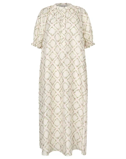 Stine Goya - Front Placket Long Kjole - Sakura Check Pink